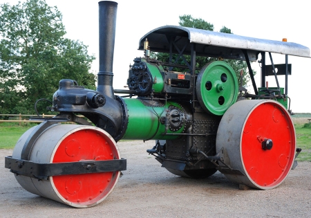 This ten ton steamroller named "Helga", built in 1953 by Henschel, is one of the last steamrollers built in Europe. With a double crank compound engine, it is probably the fastest steamroller on the road - courtesy Preston Services, Kent, England